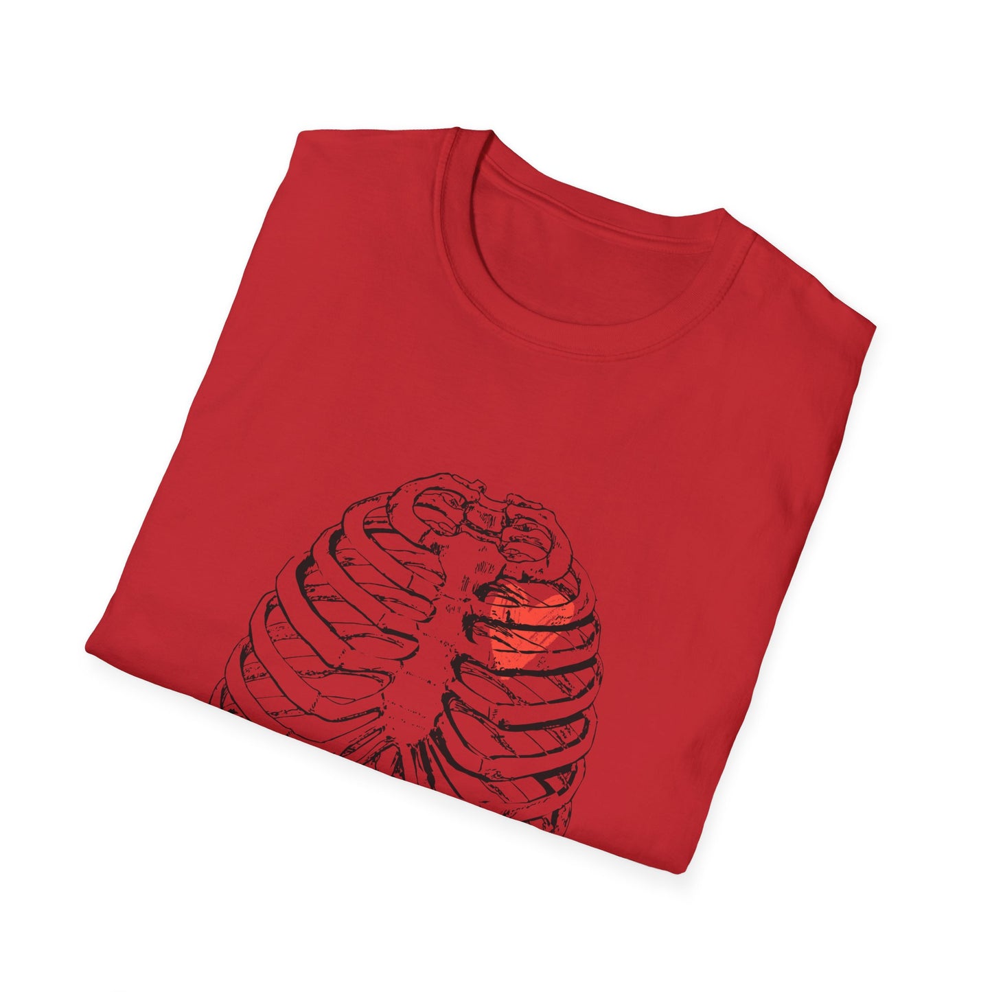 Heart in Ribcage Unisex Softstyle T-Shirt, Anatomy Tee, Heartbeat Shirt, Science Lover Gift, Unique Graphic Tee
