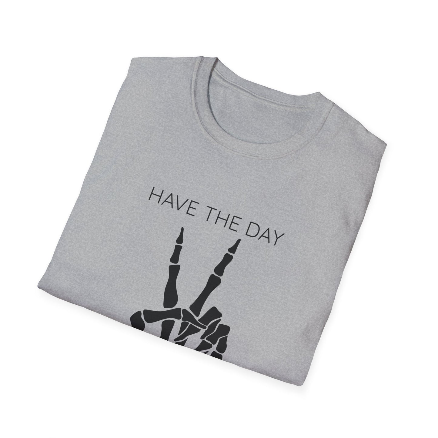 Peaceful Vibes Unisex T-Shirt - Skeleton Hand Graphic Tee, Casual Wear, Gift for Him/Her, Halloween, Everyday Humor T-Shirt