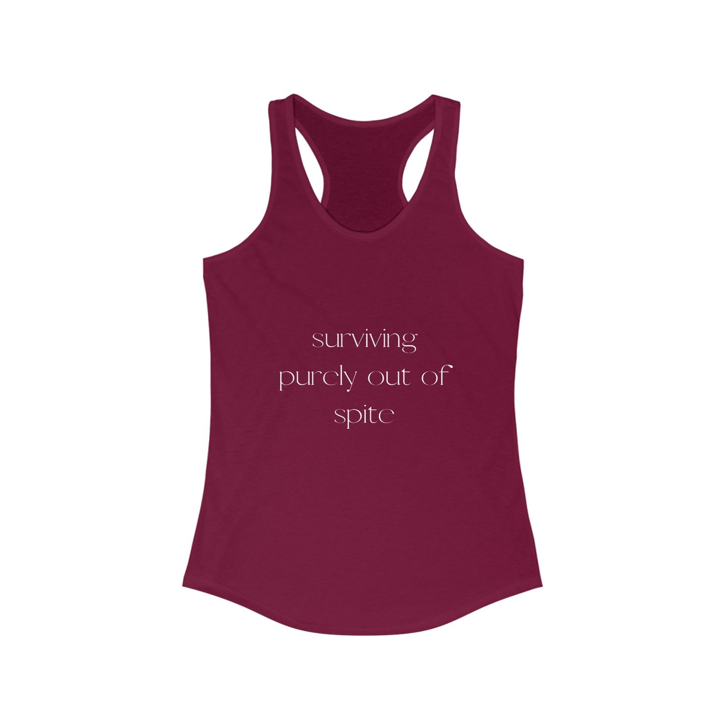 Spiteful Spirit Women’s Racerback Tank, Motivational Gym Top, Workout Shirt, Casual Summer Tee, Trendy Exercise Apparel