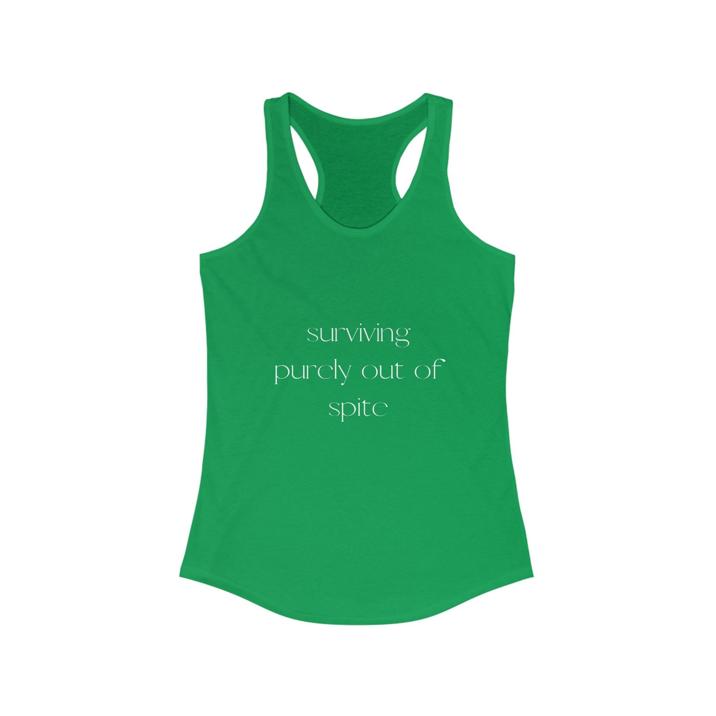 Spiteful Spirit Women’s Racerback Tank, Motivational Gym Top, Workout Shirt, Casual Summer Tee, Trendy Exercise Apparel