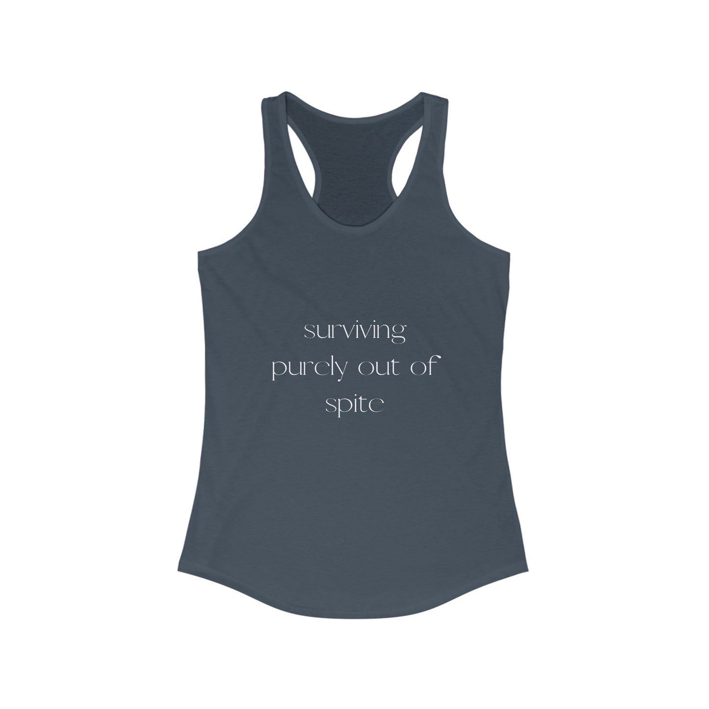 Spiteful Spirit Women’s Racerback Tank, Motivational Gym Top, Workout Shirt, Casual Summer Tee, Trendy Exercise Apparel