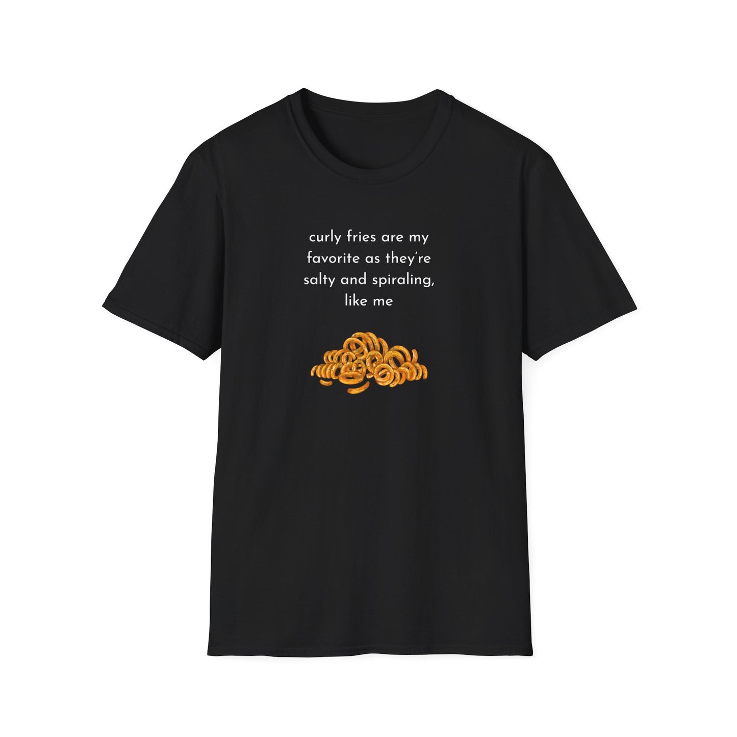 Curly Fries Lover Unisex T-Shirt - Funny Foodie Tee, Gift for Foodies, Cook Apparel, Casual Everyday Wear, Food Humor Shirt