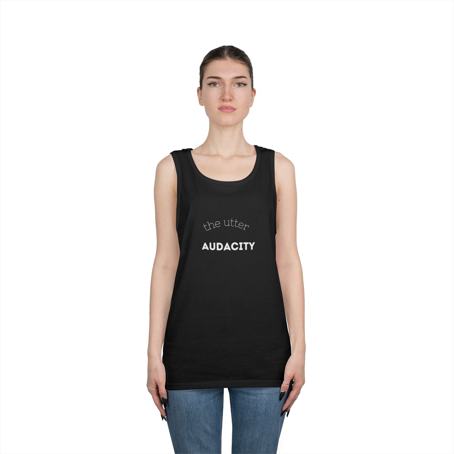 Audacity Unisex Heavy Cotton Tank Top - Empowering Fashion, Summer Wear, Fitness Apparel, Gift for Friends, Casual Adventure Top