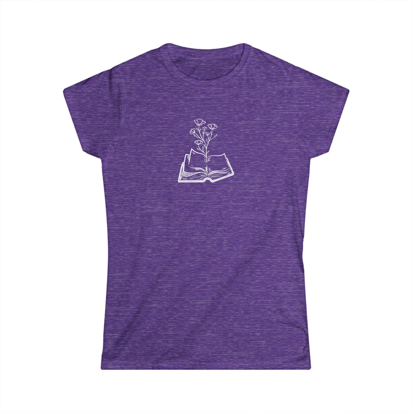 Book Lovers Women's Tee, Softstyle Shirt for Readers, Literary Gift, Floral Design, Casual Wear, Reading Enthusiast