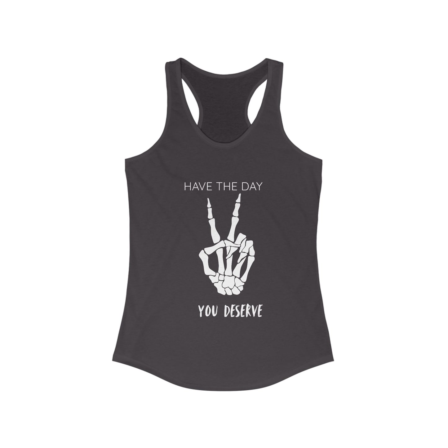 Women's Skeleton Peace Tank Top, Inspirational Gym Shirt, Cute Summer Apparel, Fitness Gift, Motivational Workout Wear