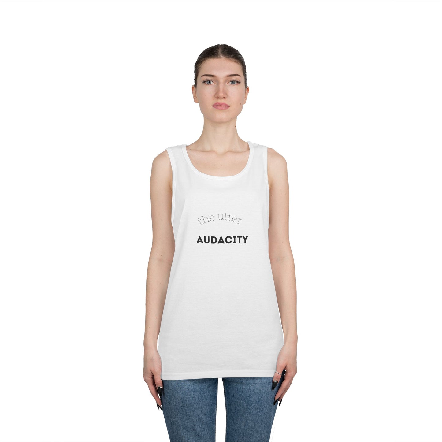 Audacity Unisex Heavy Cotton Tank Top - Empowering Fashion, Summer Wear, Fitness Apparel, Gift for Friends, Casual Adventure Top