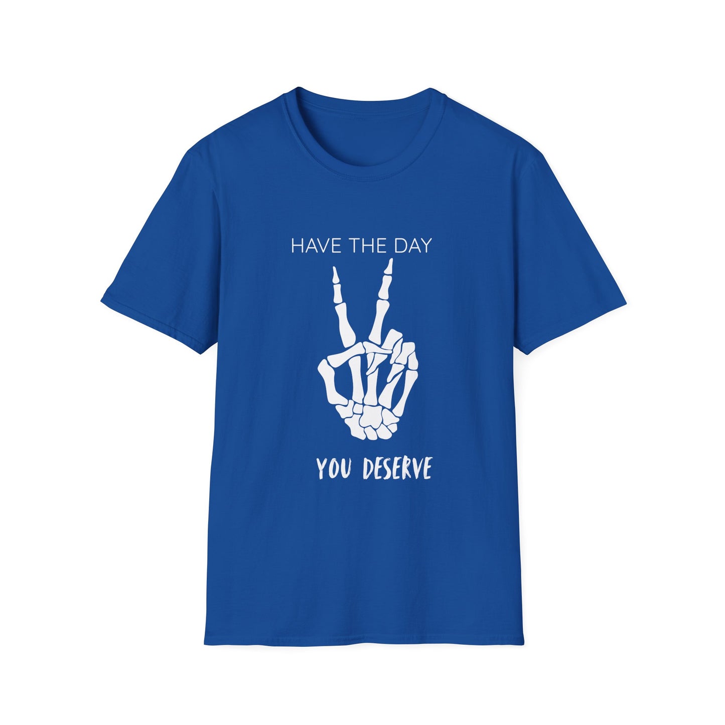 Peaceful Vibes Unisex T-Shirt - Skeleton Hand Graphic Tee, Casual Wear, Gift for Him/Her, Halloween, Everyday Humor T-Shirt