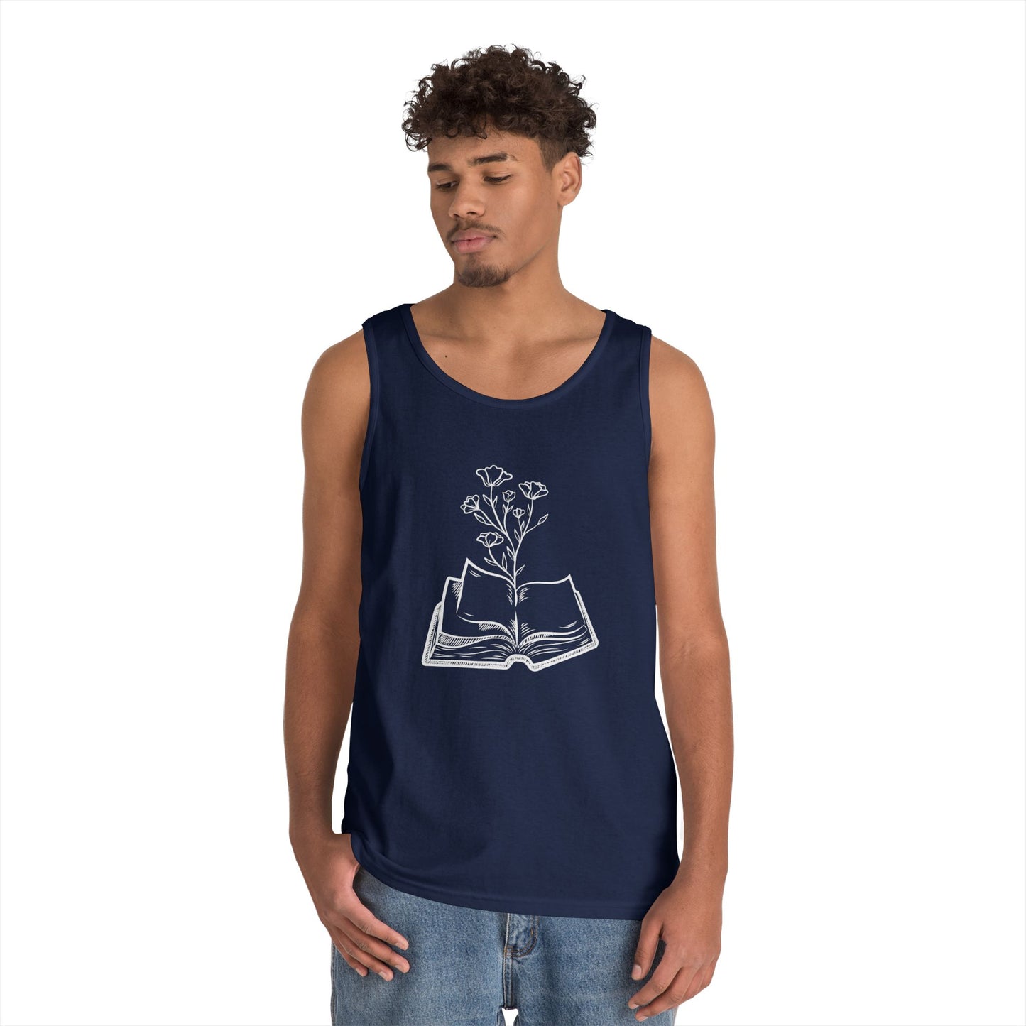 Book Lover's Unisex Cotton Tank Top, Literary Apparel, Reader Gift, Summer Wear, Bookish Clothing