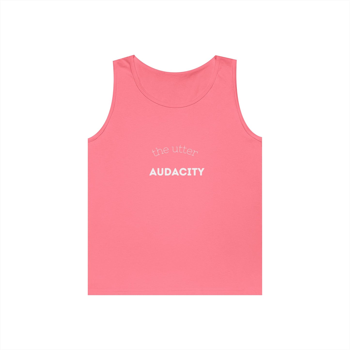 Audacity Unisex Heavy Cotton Tank Top - Empowering Fashion, Summer Wear, Fitness Apparel, Gift for Friends, Casual Adventure Top