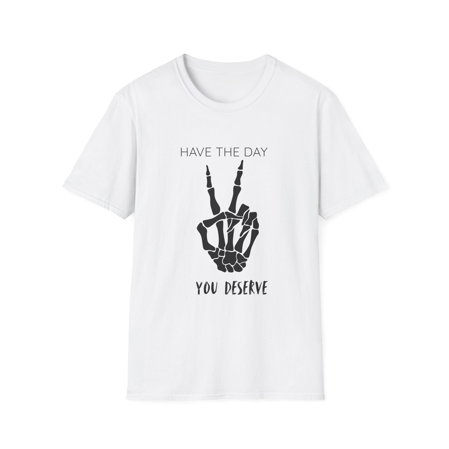 Peaceful Vibes Unisex T-Shirt - Skeleton Hand Graphic Tee, Casual Wear, Gift for Him/Her, Halloween, Everyday Humor T-Shirt