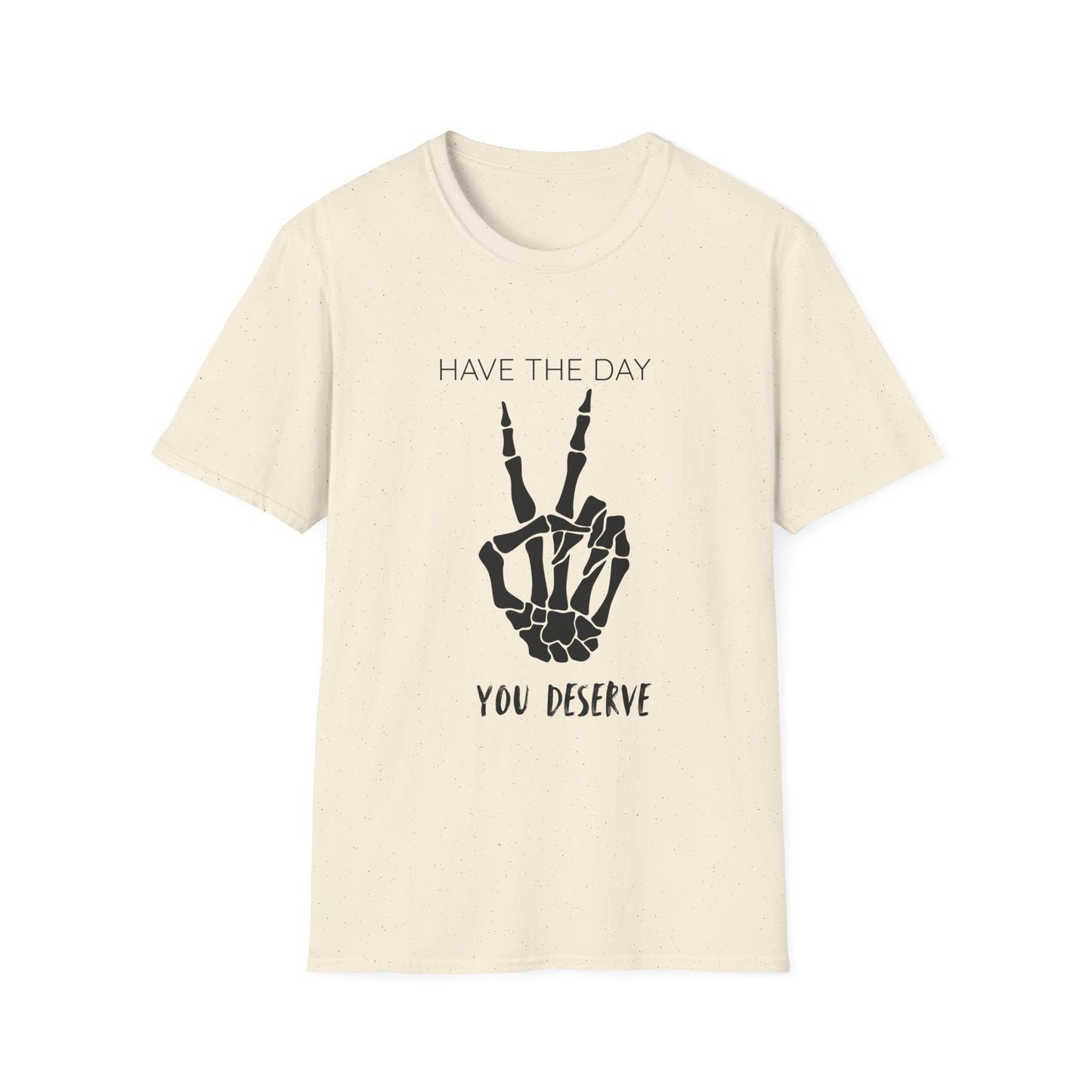 Peaceful Vibes Unisex T-Shirt - Skeleton Hand Graphic Tee, Casual Wear, Gift for Him/Her, Halloween, Everyday Humor T-Shirt