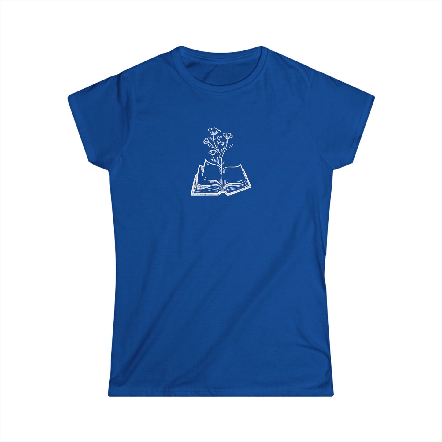Book Lovers Women's Tee, Softstyle Shirt for Readers, Literary Gift, Floral Design, Casual Wear, Reading Enthusiast