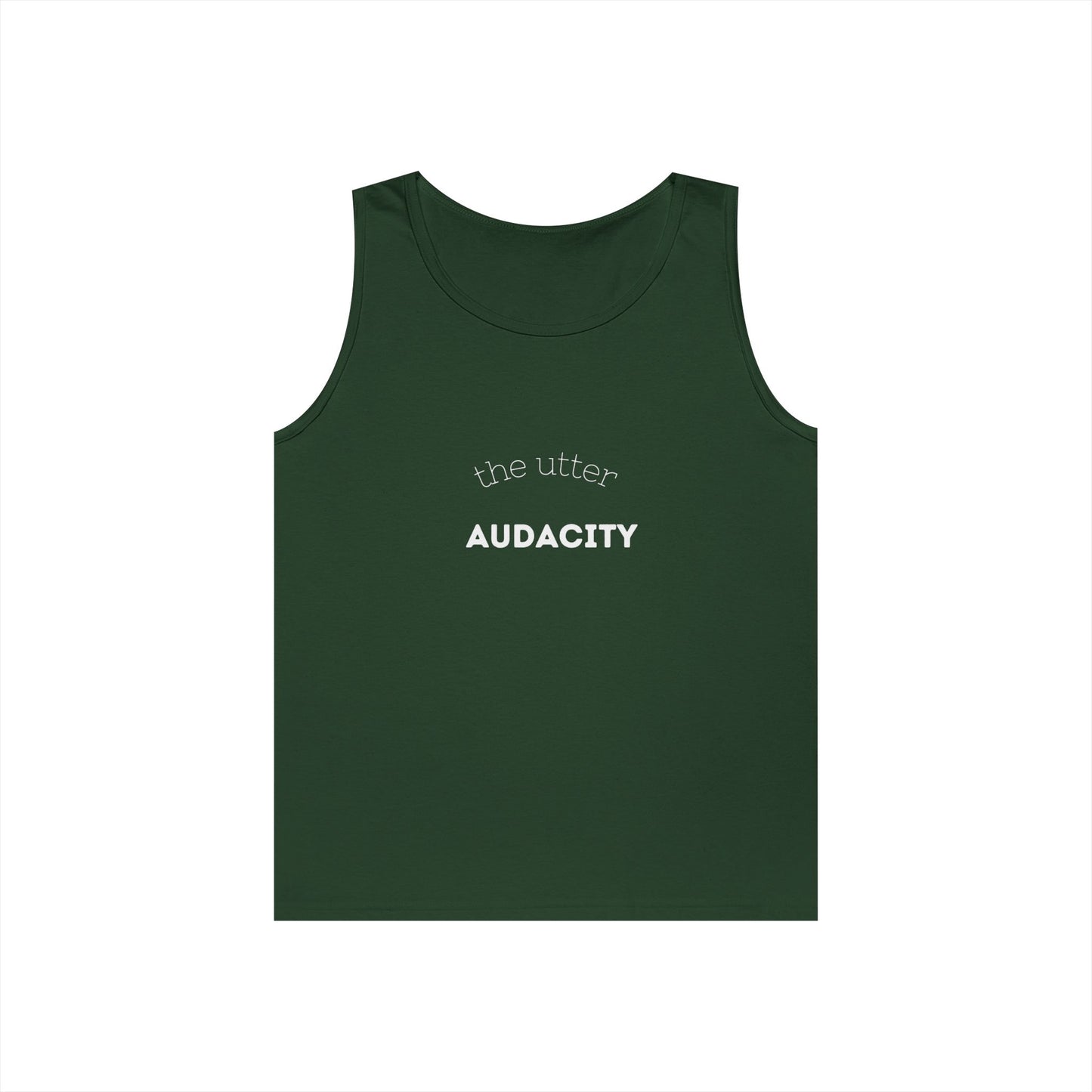 Audacity Unisex Heavy Cotton Tank Top - Empowering Fashion, Summer Wear, Fitness Apparel, Gift for Friends, Casual Adventure Top