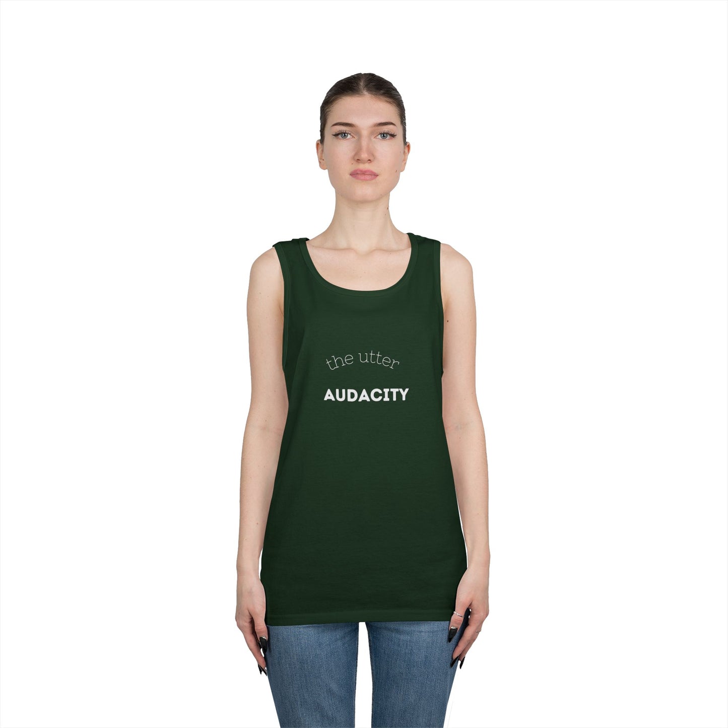Audacity Unisex Heavy Cotton Tank Top - Empowering Fashion, Summer Wear, Fitness Apparel, Gift for Friends, Casual Adventure Top