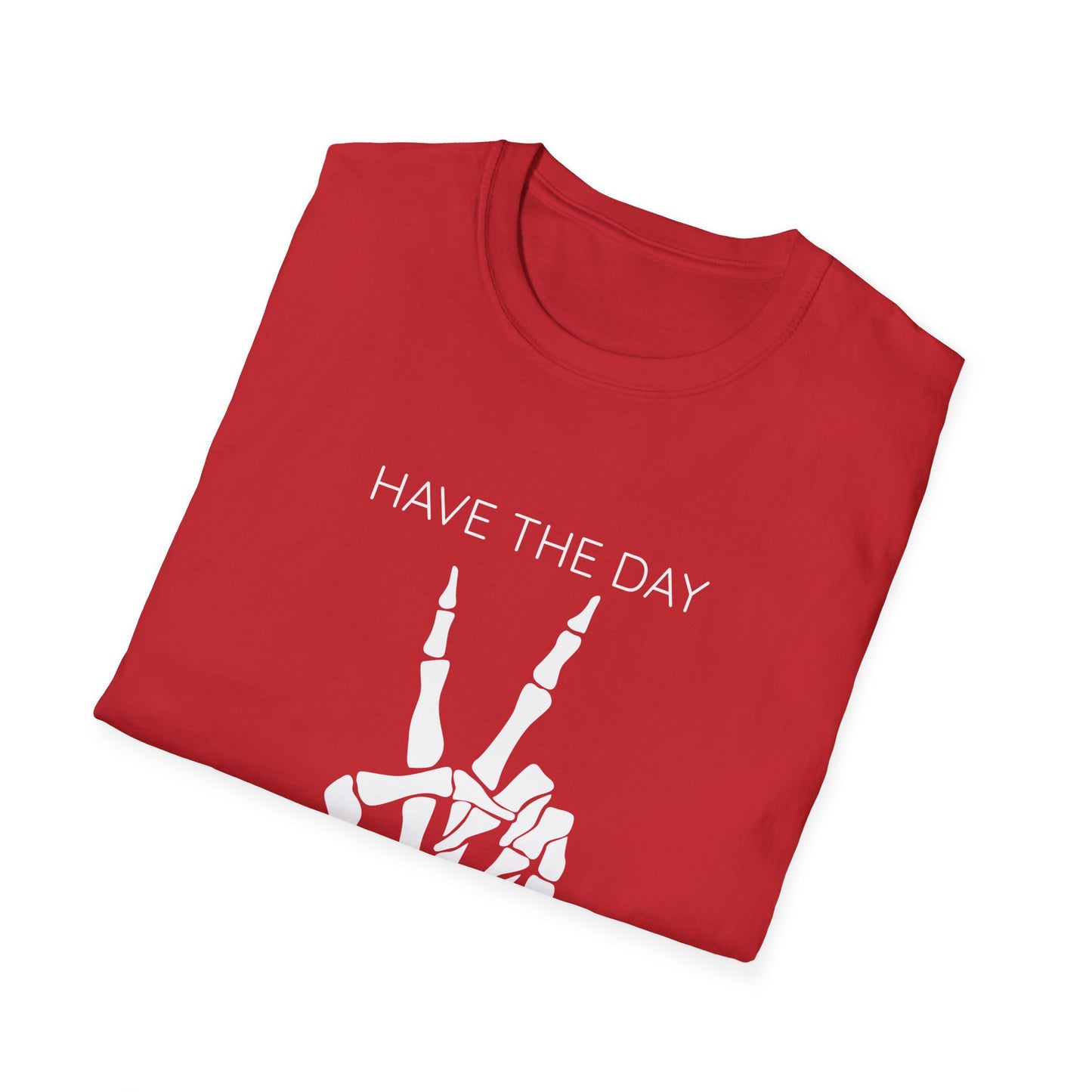 Peaceful Vibes Unisex T-Shirt - Skeleton Hand Graphic Tee, Casual Wear, Gift for Him/Her, Halloween, Everyday Humor T-Shirt