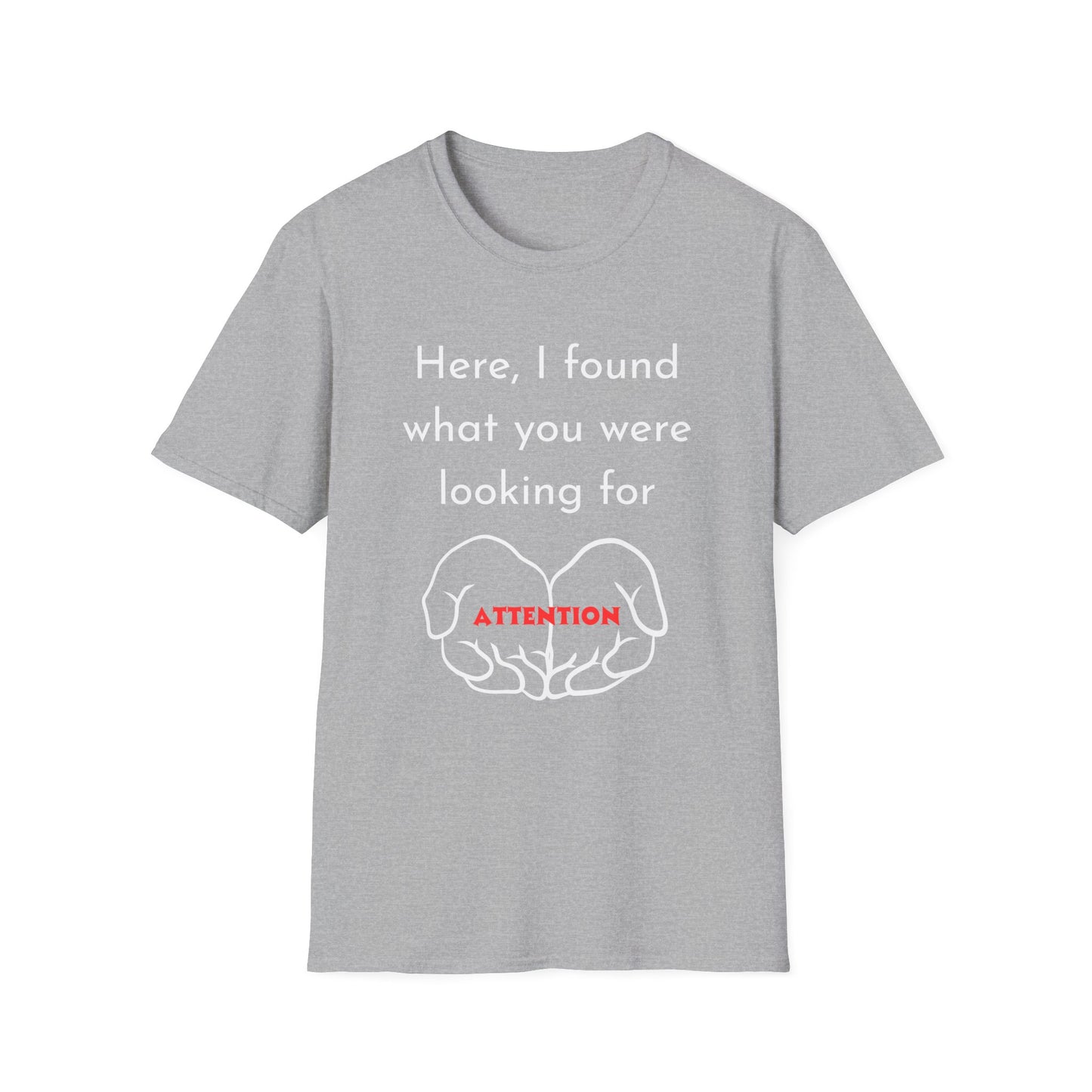 Attention Graphic Unisex Softstyle T-Shirt, Fun Gift, Casual Wear, Statement Tee, Everyday Fashion, Relaxed Fit