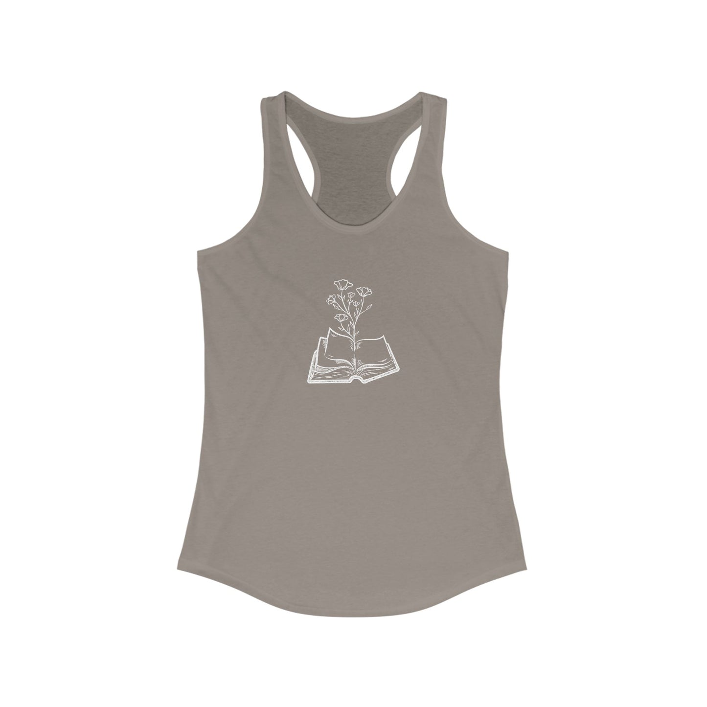 Women's Inspirational Floral Reading Tank Top, Book Lover Gift, Summer Workout Top, Plant Lover Apparel, Literary Gift, Relaxed Fit Top