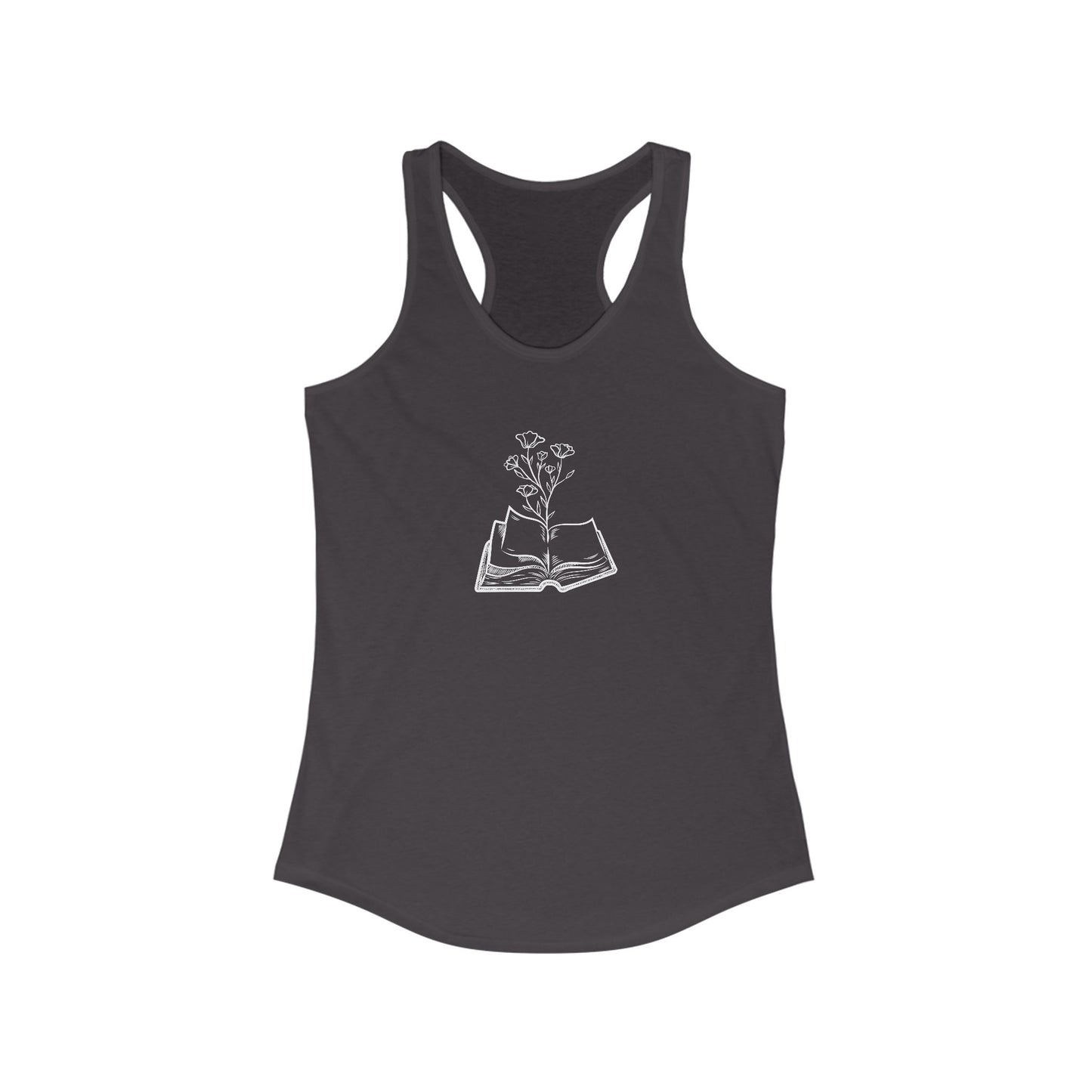 Women's Inspirational Floral Reading Tank Top, Book Lover Gift, Summer Workout Top, Plant Lover Apparel, Literary Gift, Relaxed Fit Top