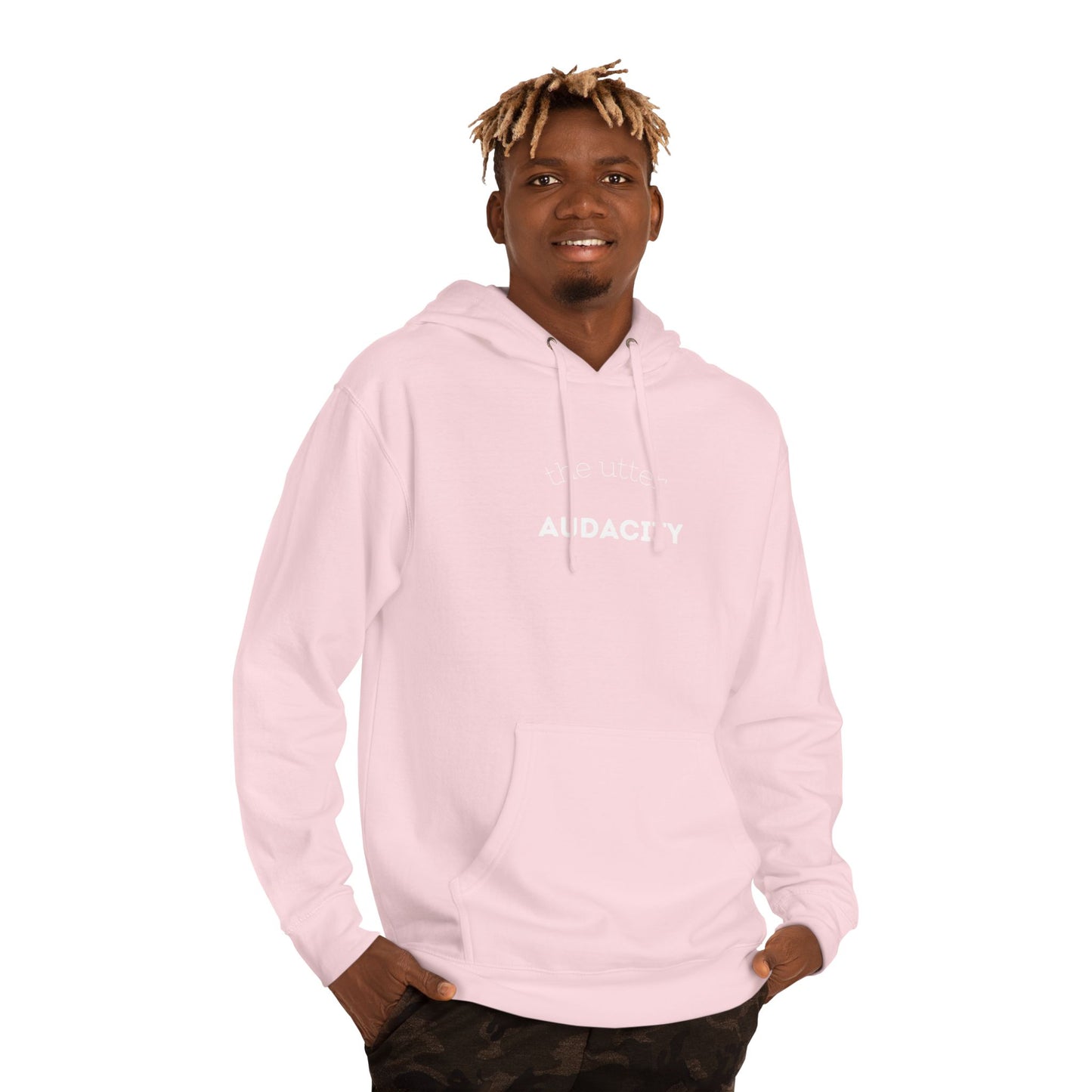 Audacity Unisex Hooded Sweatshirt, Cozy Streetwear, Gift for Trendsetters, Casual Wear, Perfect for Every Occasion