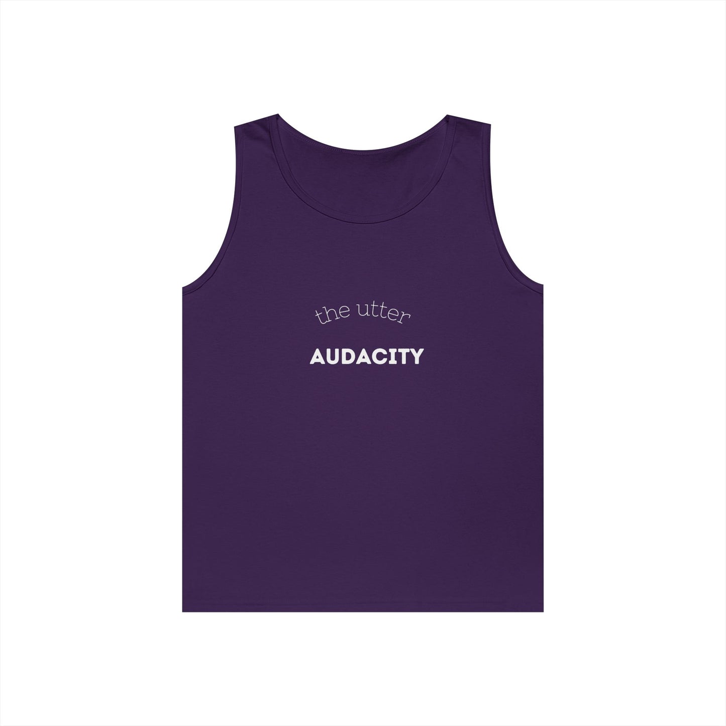 Audacity Unisex Heavy Cotton Tank Top - Empowering Fashion, Summer Wear, Fitness Apparel, Gift for Friends, Casual Adventure Top