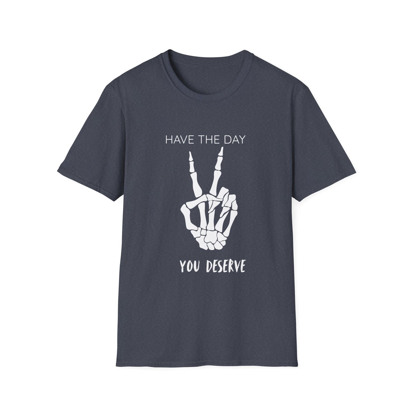 Peaceful Vibes Unisex T-Shirt - Skeleton Hand Graphic Tee, Casual Wear, Gift for Him/Her, Halloween, Everyday Humor T-Shirt