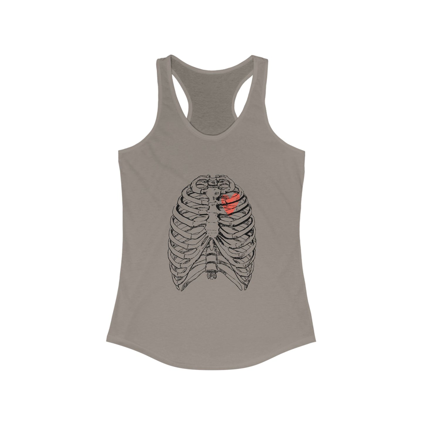 Heart on Rib Cage Tank Top, Cute Workout Shirt, Casual Summer Top, Unique Fitness Wear, Gift for Her