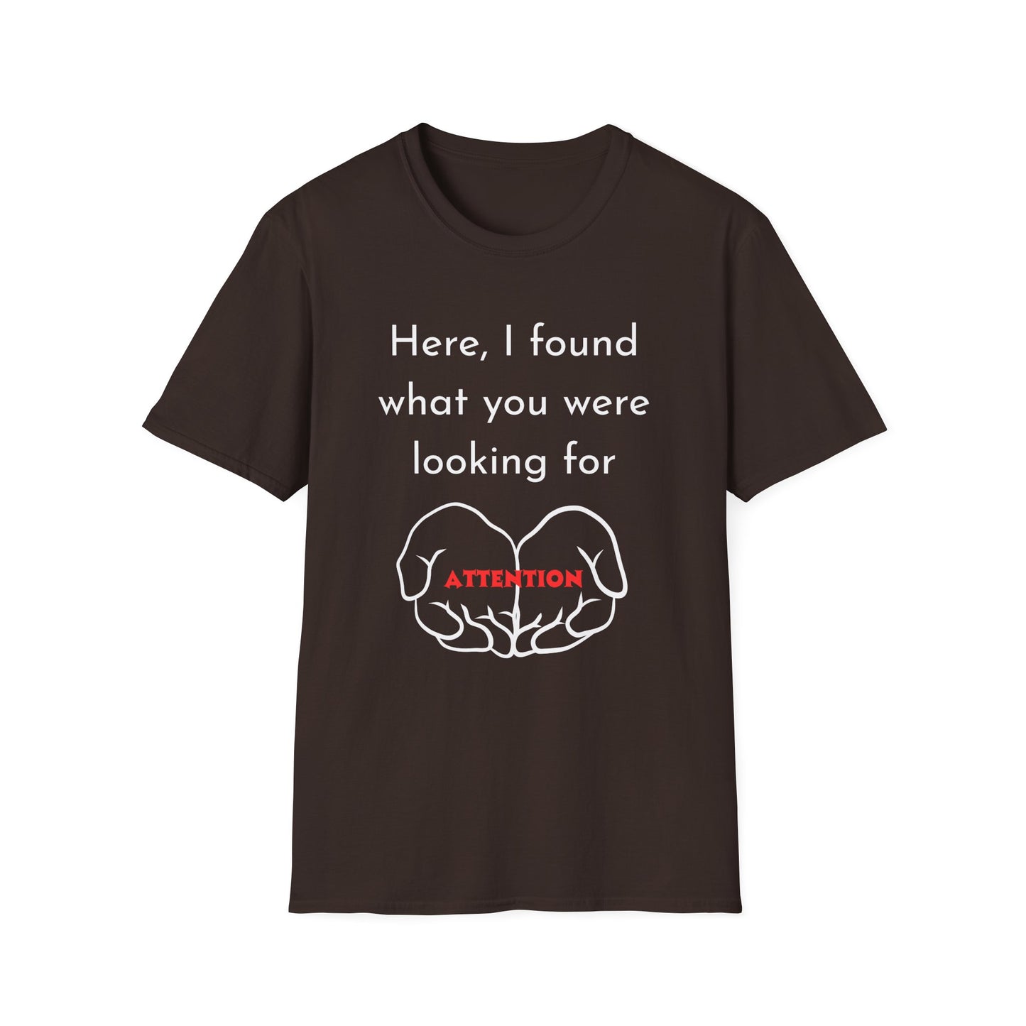 Attention Graphic Unisex Softstyle T-Shirt, Fun Gift, Casual Wear, Statement Tee, Everyday Fashion, Relaxed Fit