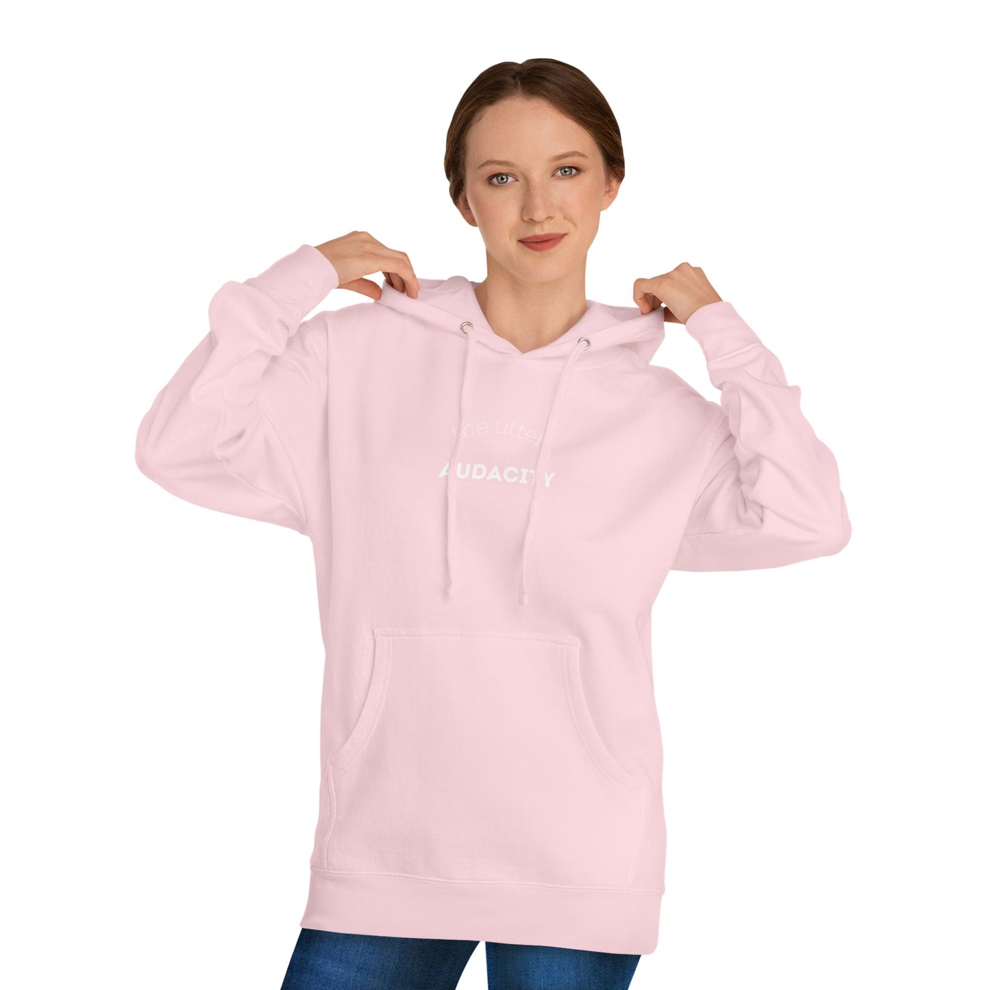 Audacity Unisex Hooded Sweatshirt, Cozy Streetwear, Gift for Trendsetters, Casual Wear, Perfect for Every Occasion