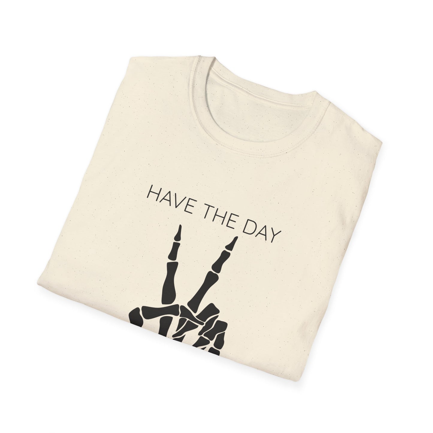 Peaceful Vibes Unisex T-Shirt - Skeleton Hand Graphic Tee, Casual Wear, Gift for Him/Her, Halloween, Everyday Humor T-Shirt