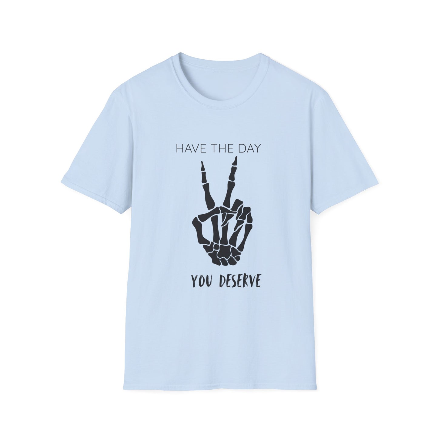Peaceful Vibes Unisex T-Shirt - Skeleton Hand Graphic Tee, Casual Wear, Gift for Him/Her, Halloween, Everyday Humor T-Shirt