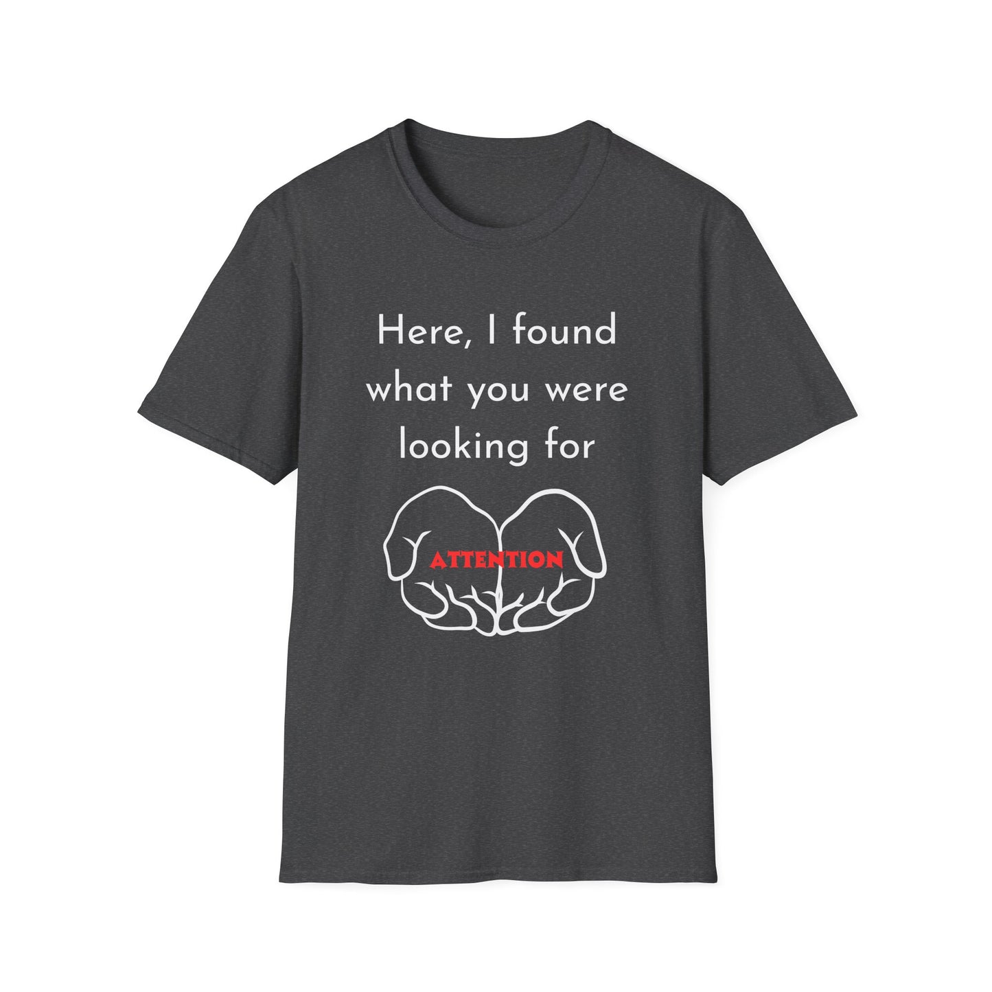 Attention Graphic Unisex Softstyle T-Shirt, Fun Gift, Casual Wear, Statement Tee, Everyday Fashion, Relaxed Fit