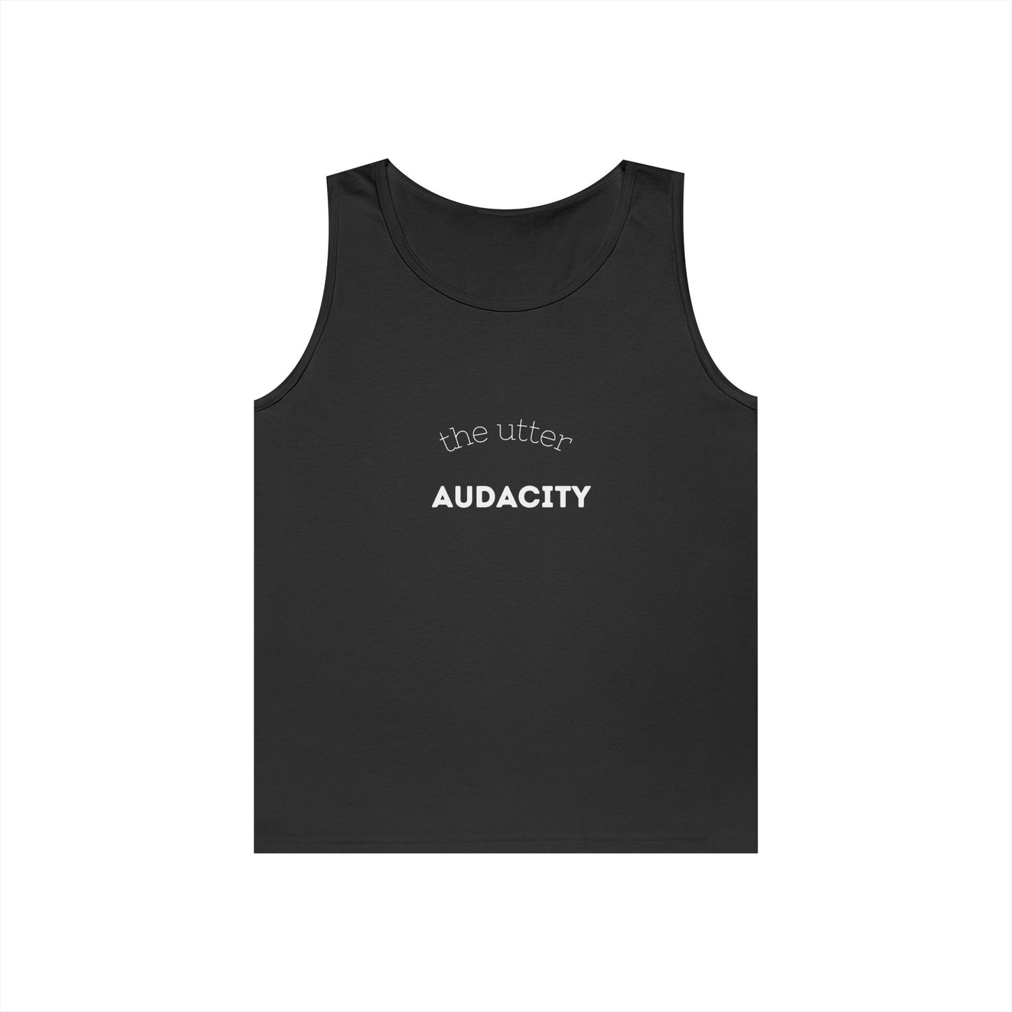 Audacity Unisex Heavy Cotton Tank Top - Empowering Fashion, Summer Wear, Fitness Apparel, Gift for Friends, Casual Adventure Top
