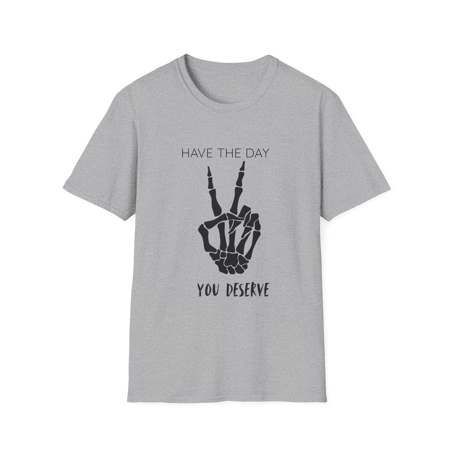 Peaceful Vibes Unisex T-Shirt - Skeleton Hand Graphic Tee, Casual Wear, Gift for Him/Her, Halloween, Everyday Humor T-Shirt