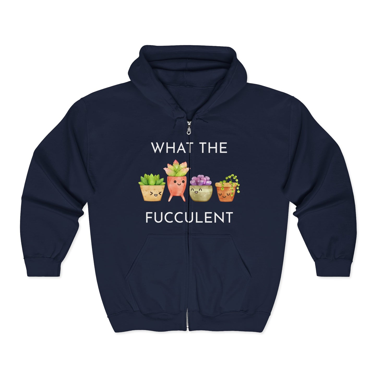 Cute Succulent Hoodie, Funny Plant Lover Sweatshirt, Garden Gift, Unisex Zip-Up for Home, Halloween, Birthday, Mother's Day