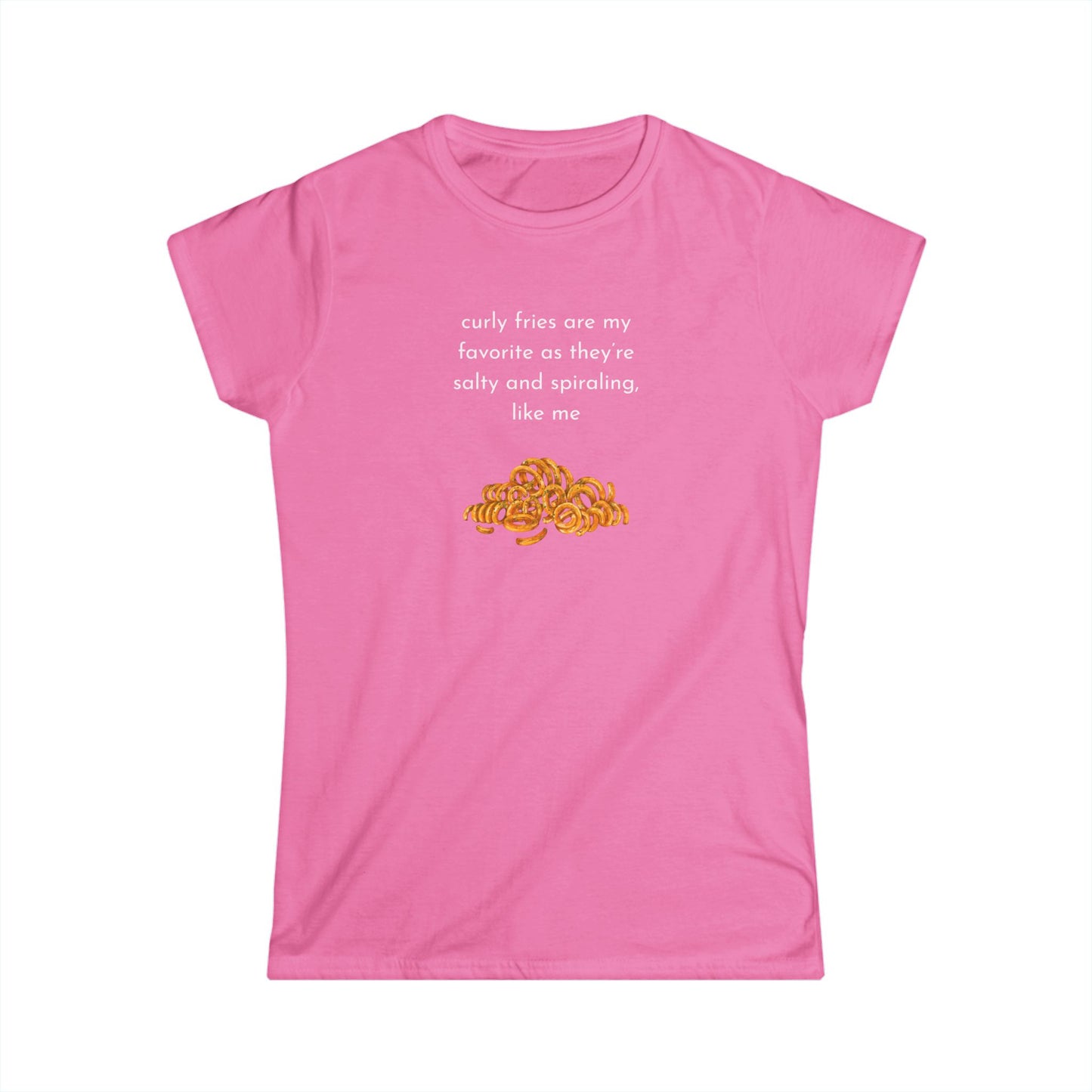 Curly Fries Lover Tee, Funny Graphic T-Shirt, Gift for Snack Lovers, Casual Wear, Perfect for Parties, Foodie Life