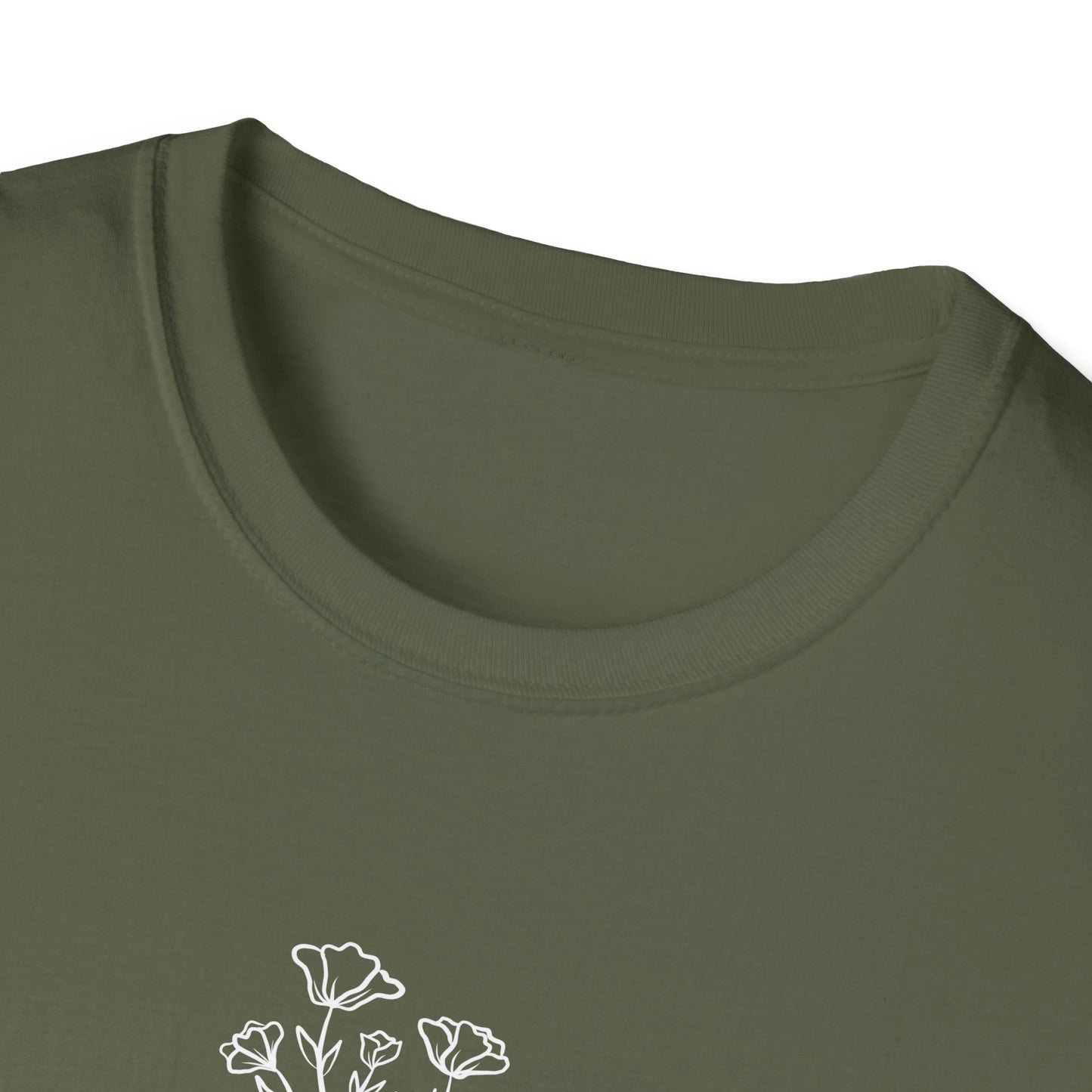 Literary Blooms Unisex Softstyle T-Shirt, Book Lover Gift, Reading Tee, Nature Graphic Shirt, Perfect for Birthdays, Book Clubs, and More