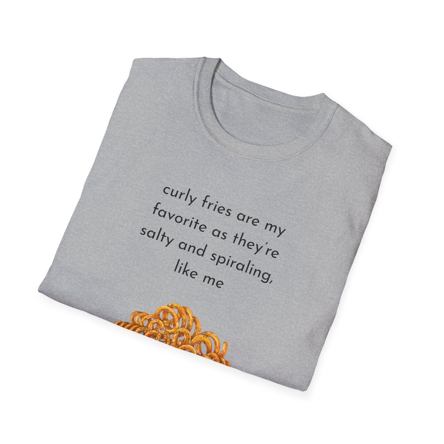 Curly Fries Lover Unisex T-Shirt - Funny Foodie Tee, Gift for Foodies, Cook Apparel, Casual Everyday Wear, Food Humor Shirt