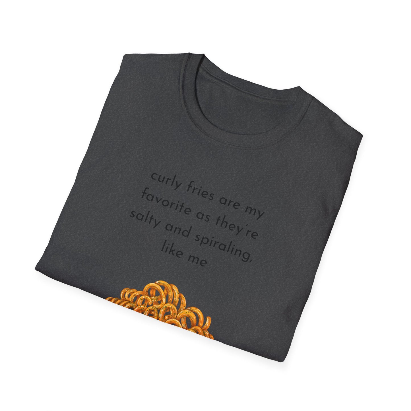 Curly Fries Lover Unisex T-Shirt - Funny Foodie Tee, Gift for Foodies, Cook Apparel, Casual Everyday Wear, Food Humor Shirt