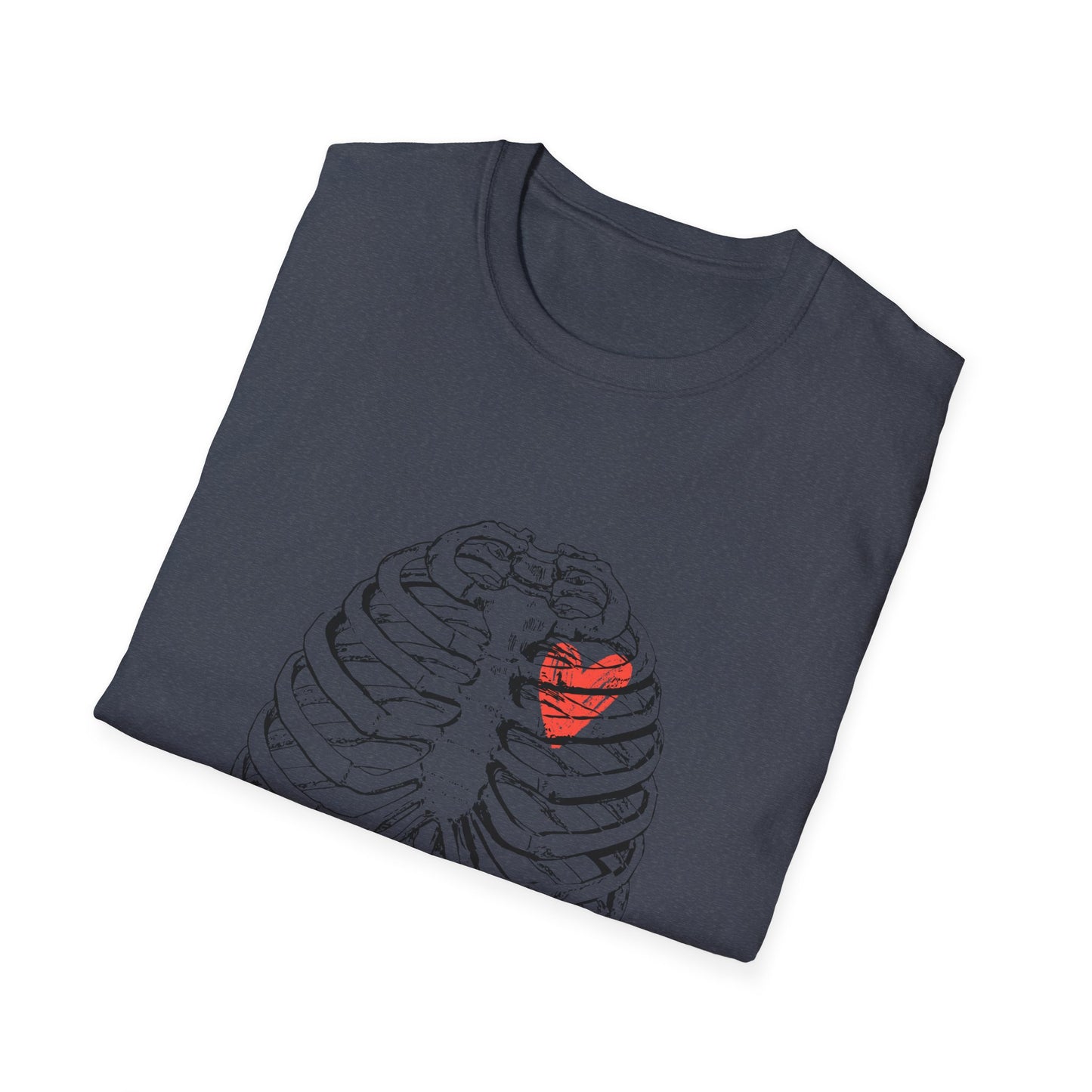 Heart in Ribcage Unisex Softstyle T-Shirt, Anatomy Tee, Heartbeat Shirt, Science Lover Gift, Unique Graphic Tee