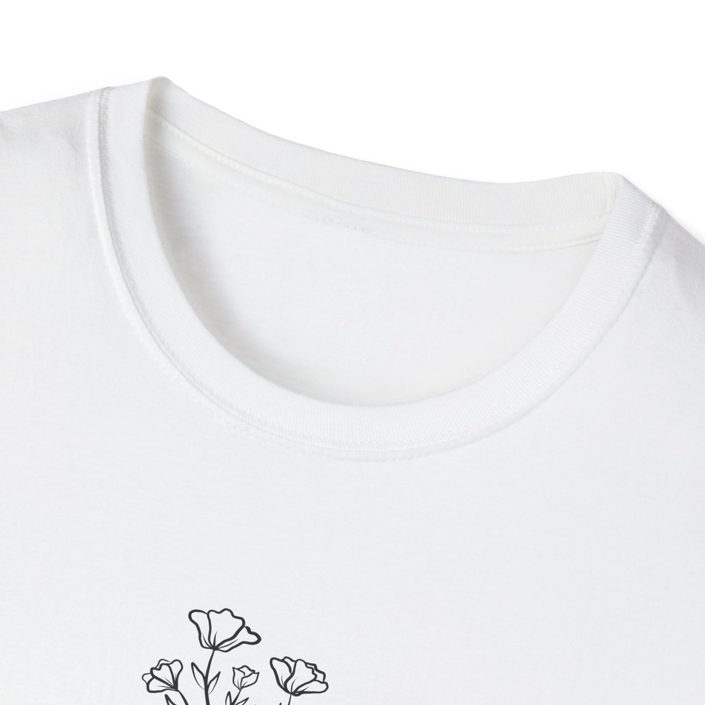 Literary Blooms Unisex Softstyle T-Shirt, Book Lover Gift, Reading Tee, Nature Graphic Shirt, Perfect for Birthdays, Book Clubs, and More