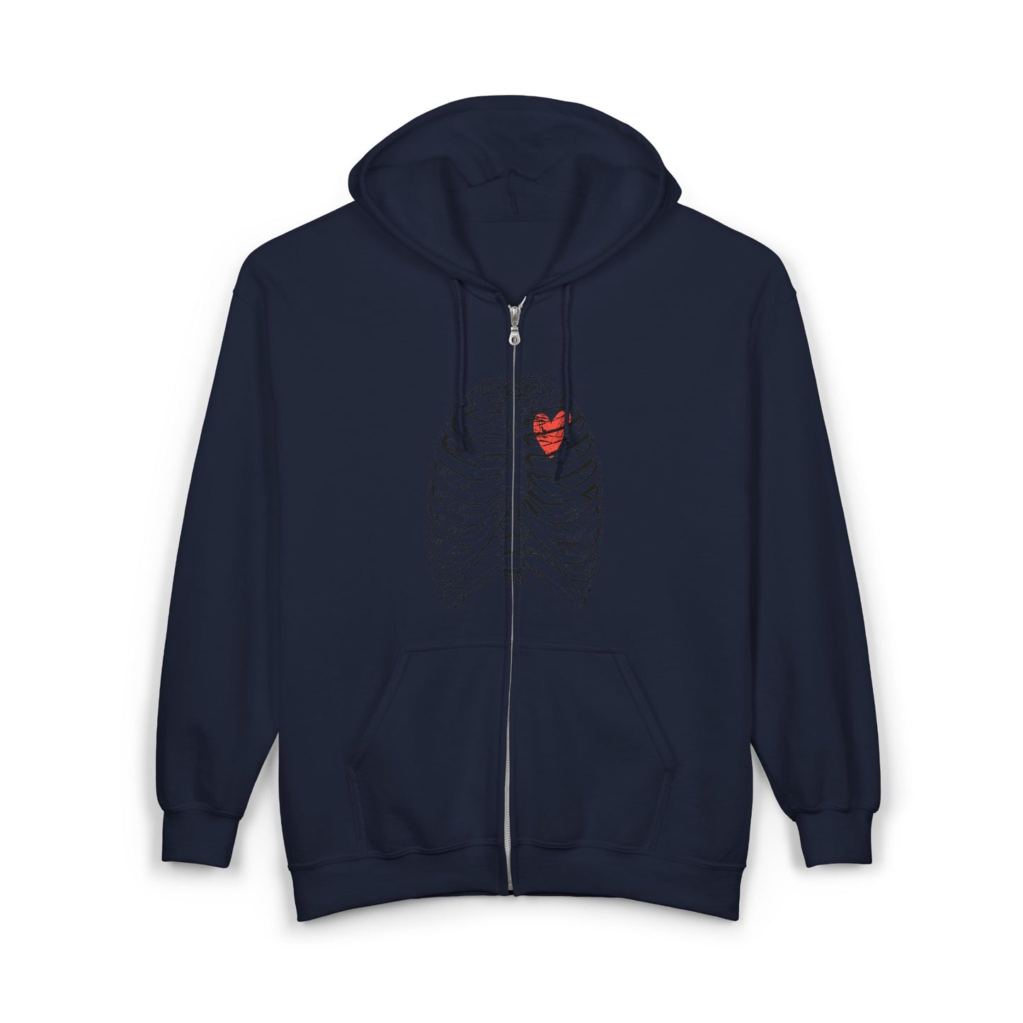 Heart and Bones Graphic Zip Hoodie, Casual Layer, Unisex Sweatshirt for Everyday Wear, Unique Gift for Valentines, Birthdays, Cozy [...]