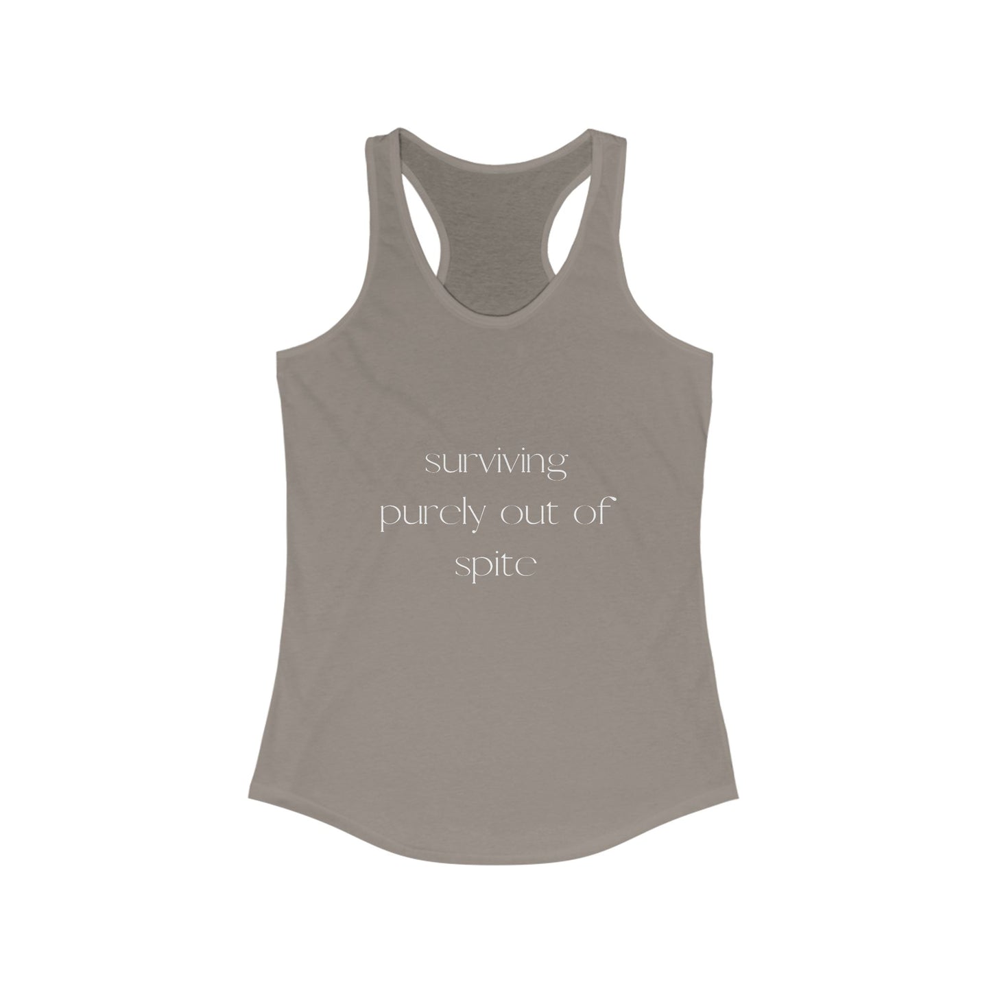 Spiteful Spirit Women’s Racerback Tank, Motivational Gym Top, Workout Shirt, Casual Summer Tee, Trendy Exercise Apparel