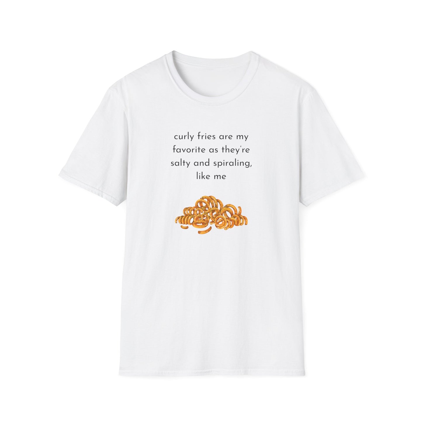 Curly Fries Lover Unisex T-Shirt - Funny Foodie Tee, Gift for Foodies, Cook Apparel, Casual Everyday Wear, Food Humor Shirt