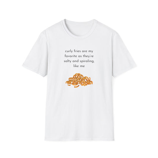 Curly Fries Lover Unisex T-Shirt - Funny Foodie Tee, Gift for Foodies, Cook Apparel, Casual Everyday Wear, Food Humor Shirt