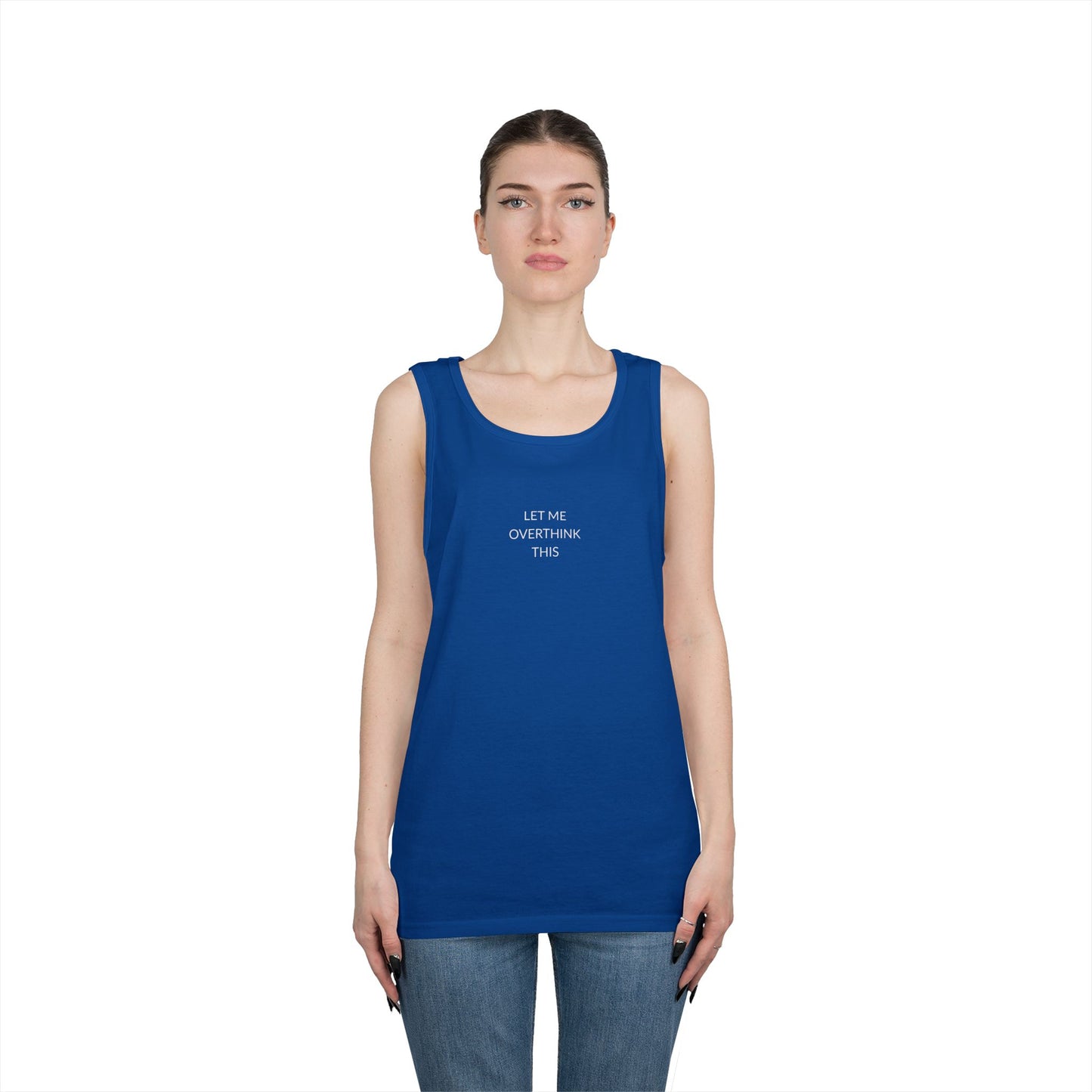 Let Me Overthink That Unisex Heavy Cotton Tank Top - Casual Summer Wear, Gift for Thinkers, Relaxed Fit