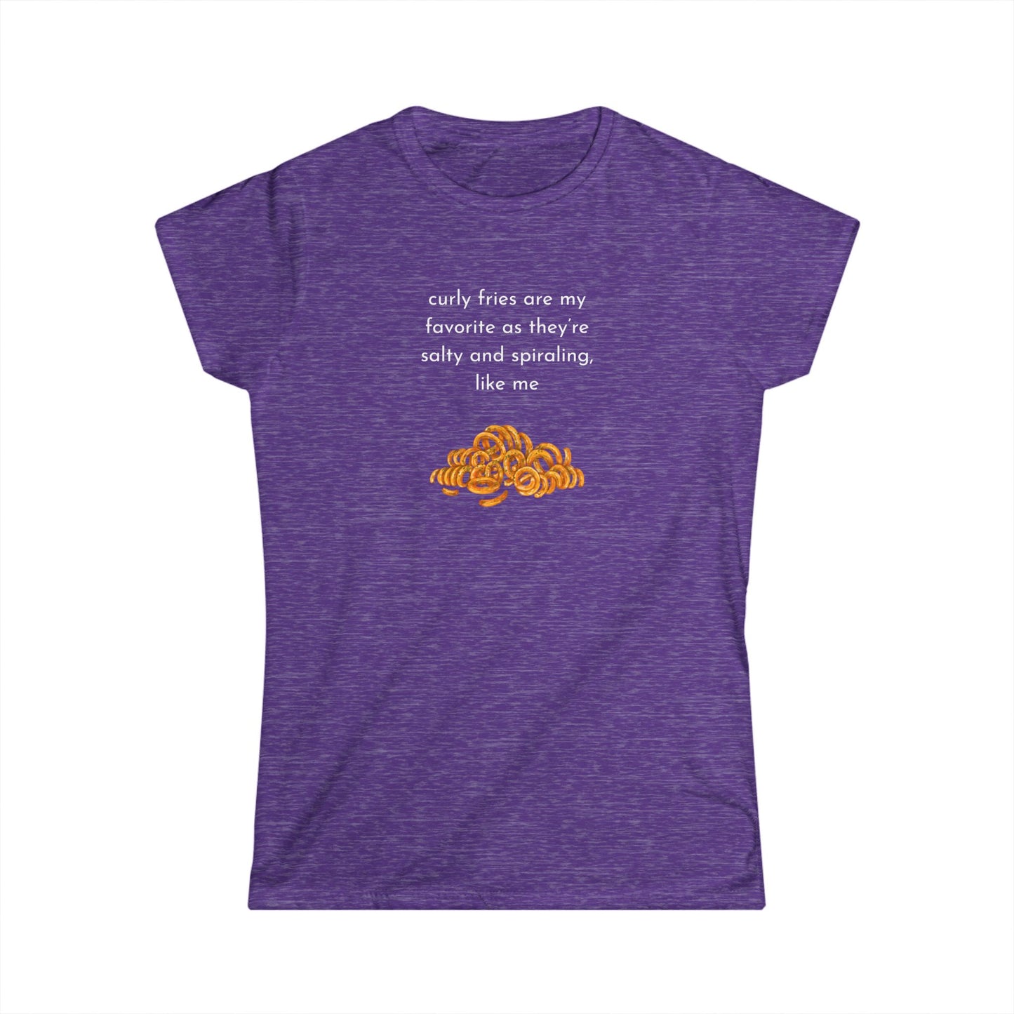 Curly Fries Lover Tee, Funny Graphic T-Shirt, Gift for Snack Lovers, Casual Wear, Perfect for Parties, Foodie Life