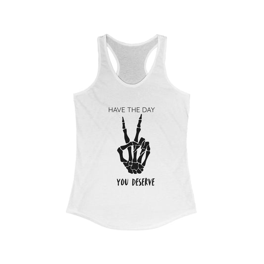 Women's Skeleton Peace Tank Top, Inspirational Gym Shirt, Cute Summer Apparel, Fitness Gift, Motivational Workout Wear