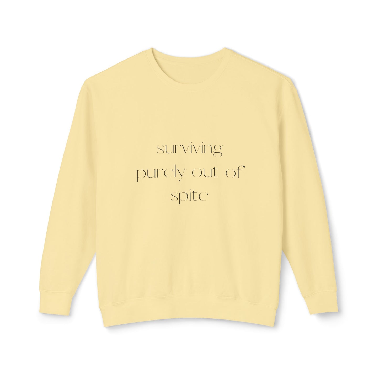 Unisex Lightweight Crewneck Sweatshirt - Surviving Purely Out of Spice, Cozy Gift for Food Lovers, Casual Wear, Fall Fashion, Gift for [...]