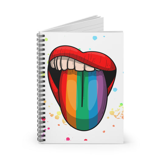 Colorful Rainbow Tongue Spiral Notebook - Fun Stationery for Creativity, Journaling, School, Art, Gift Ideas