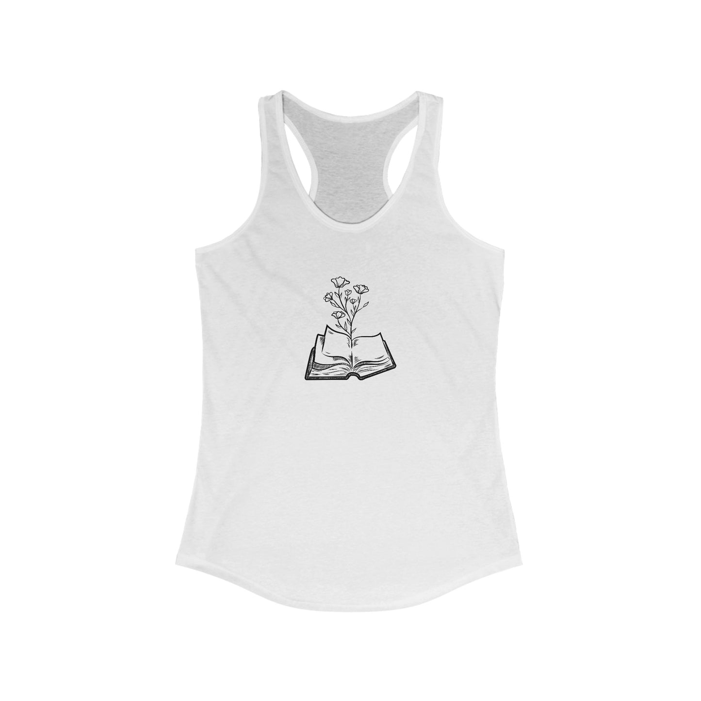 Women's Inspirational Floral Reading Tank Top, Book Lover Gift, Summer Workout Top, Plant Lover Apparel, Literary Gift, Relaxed Fit Top